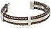 Men's Stainless Steel and Brown Leather Cuff Bracelet