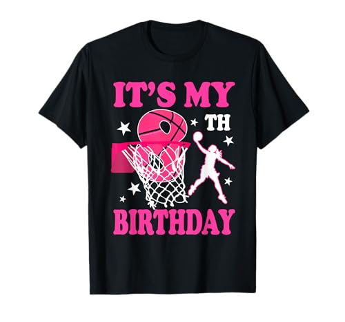It's My 8th Birthday Girl Basketball Party 8 Years Old T-Shirt