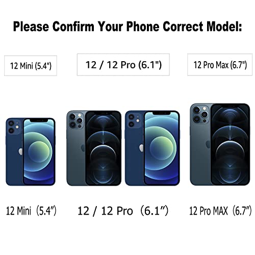 MIDOLA Wallet Case for iPhone 12/12 Pro 12P with Card Holder Cover Cell Phone Leather Protective Purse 6.1 Inch Brown