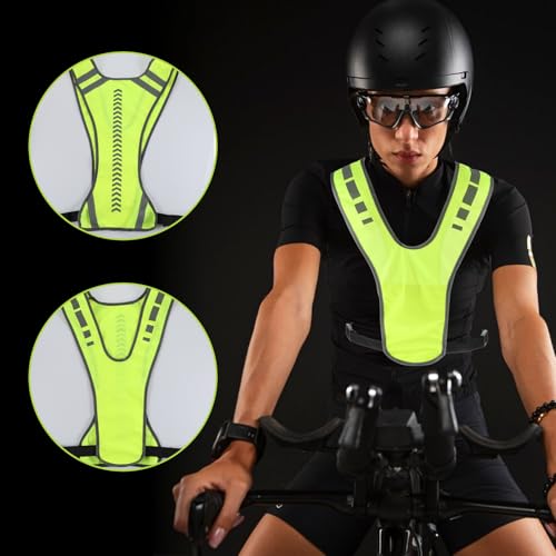 JIEYAO Reflektierende Weste, Einstellbar Sicherheitsweste Warnweste Fahrrad Atmungsaktiv Laufweste mit Tasche Reflektorweste Damen Herren Reflektoren Kleidung für Joggen Wandern Nacht Radfahren Laufen