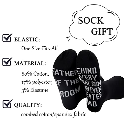 Zjxhpo Father Of The Groom Wedding Socks Behind Every Great Son Is An Even Greater Father Wedding Party Socks Stepdad Gift (Greater Father Sock) #TOP1