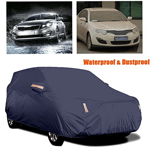 ERYUE Tampa contra poeira do carro,Capa de carro capas de sedan completas com faixa reflexiva proteç