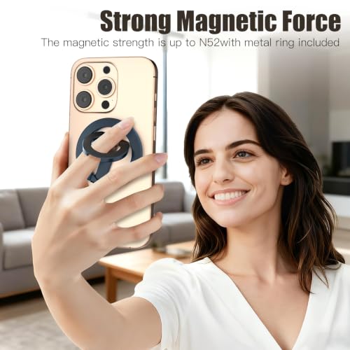 ZBHISHE Magnetic Phone Ring for MagSafe Dual-Sided Magnetic Phone Grip Magnet Phone Stand Grip Compatible with iPhone 17/16/15/14/13 Pro Max Plus Mag Safe Accessory for Car Mounts (Blue) by ZBHISHE - Used condition - Image 2