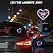 Car LED Ambient Light, Solar-Powered Heart-Shaped LED Neon Light, 5 Modes, IP65 Waterproof, Romantic Cars for Night Driving, Heart Car Accessories for Christmas, Valentine's Day, Anniversary