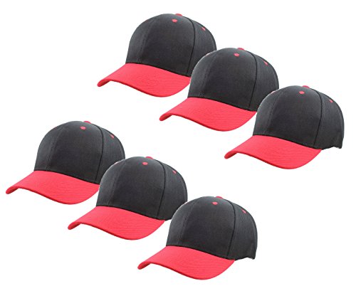Image of Gelante Plain Blank Baseball Caps Adjustable Back Strap Wholesale Lot 6 Pack