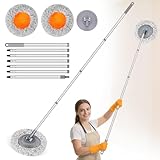 TIMIVO Wall Mop for Painted Walls, Wall Cleaner Mop with 104''/ 62' Long Handle, Dust Mop for Wall Floor Ceiling Cleaning, 2 Reusable Pads (Grey)
