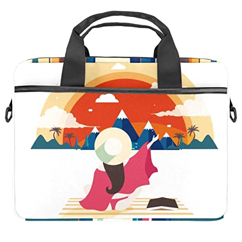 Sac à bandoulière ordinateur portable imprimé neige et soleil 28cm