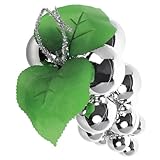 CALLARON Realistic Fake Grapes Hanging Ornament, Silver Plastic Fruit Decoration with Mirror Surface, Medium Size Christmas Tree Pendant for Holiday DΓ©cor