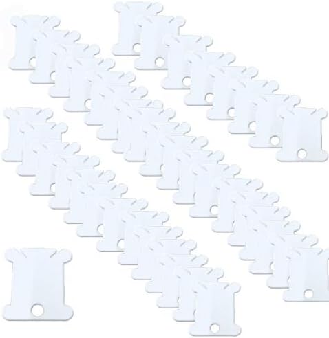 300 Pieces Plastic Floss Bobbins for Cross Cotton Thread Craft DIY Sewing Storage, Thread Organizer Holder, Embroidery Thread Cards Cross Stitch Bobbin, White