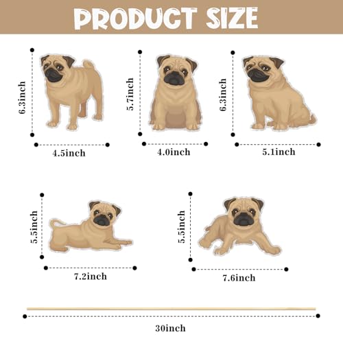 Image of Dog Centerpiece Sticks,Puppy Table Toppers,Puppy Pet Theme Baby Shower Birthday Party Decorations,Pug Adoption Pet Birthday Party Decoration Supplies. Set of 15
