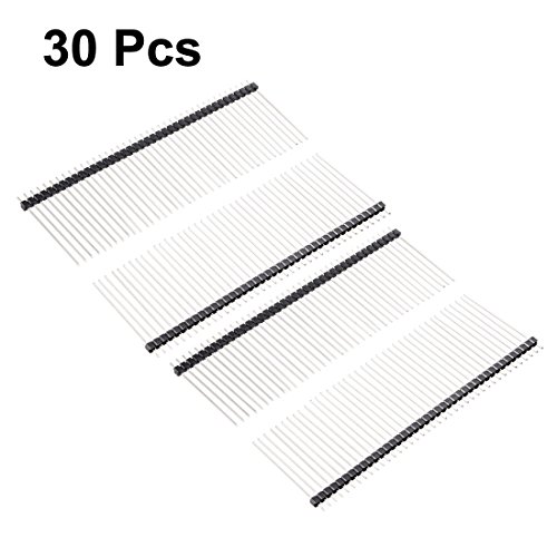 image for uxcell 30Pcs 2.54mm Pitch 40-Pin 35mm Length Single Row Straight Conne