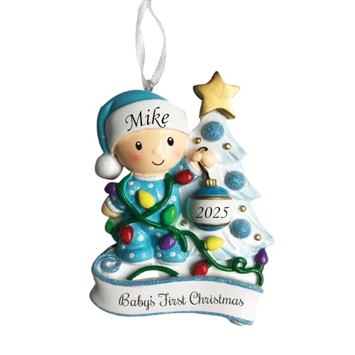 2025 Baby’s First Christmas Ornament - Baby Boy Decorating T