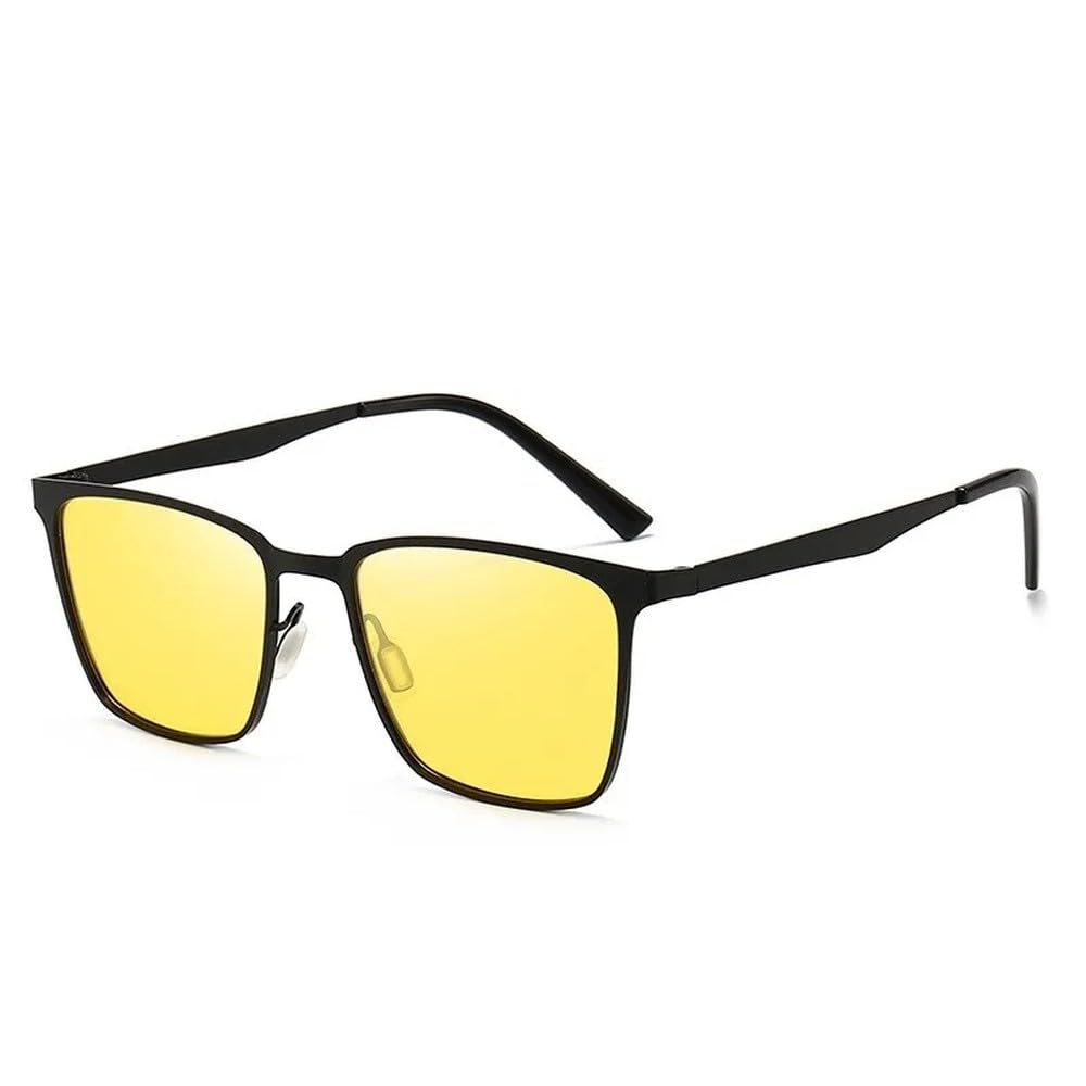 Occhiali da sole retrò classici con montatura quadrata grande, neri, da donna e da uomo, con protezione UV400.