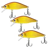 DONGPOQUQIANGAN Cebo de Pesca de pececillo Que se Hunde en Profundidad, 3 uds., 4G, 50mm, Cebo Duro Artificial, 1,5-2,5 m, Crankbait Wobblers, área de Trucha, Perca, lubina