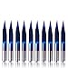 SainSmart Genmitsu 10Pcs Nano Blue Coat Engraving Bits, 20 Degree 0.1mm Tip 1/8" Shank Conical V-Bit
