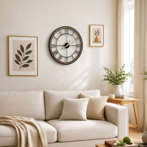 Micasso Large Modern Farmhouse Clock: 24 inch Battery Operated by Micasso - Used condition - Image 7