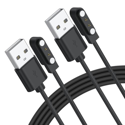 Vancle 2 Pack for Gloryfit Smart Watch Charger Magnetic USB Charging Cable for GloryFit T80 T70 T60 T50 P99 P98 Smart Watches (Pin spacing 4mm)