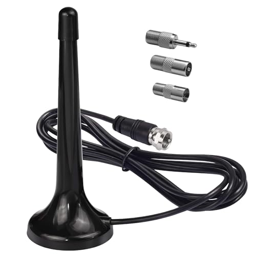 Miniatura 7 de Antena Fm Dab Interior Telescópica Digital Con Base Magnética, Conector Tipo F, Cable De 3m, 88-108 Mhz, 170-230 Mhz, 470-862 Mhz, Instalación Plug And Play Para Tv Y Radio De Alta Fidelidad