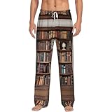 Matériau en flanelle de 240 g de qualité supérieure : fabriqué à partir de flanelle de 220 g (polyester) de haute qualité, ce pantalon de pyjama imprimé bibliothèque pour homme est incroyablement doux, doux pour la peau, assurant un ajustement confortable et confortable