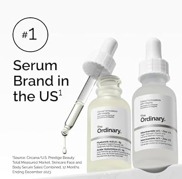 The Ordinary Lactic Acid 10% + Hyaluronic Acid 2%, High-Strength Exfoliating Serum for Smoother, Brighter Skin, 1 Fl Oz