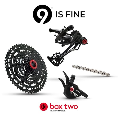 Box Two Prime 9 Wide Single Shift Groupset Cycling Groupset 9 Speed 1x Drivetrain Shifter, Rear Derailleur, Freehub E-Bike Cassette, Chain | Box Components