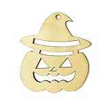 Decoración plana de corte inacabado con diseño de cara de calabaza.