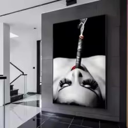 Peinture art mural moderne Beauté fumante 80x120cm avec cadre pour salon XBTYKPB