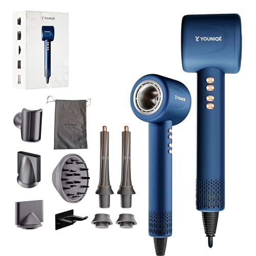 YOUNIQÉ Haartrockner – 5-in-1 Föhn mit Ionen-Technologie, Lockenstab, Glättdüse, Diffusor & Konzentrator – 1600W, LED-An...