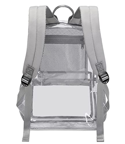 Abshoo Heavy Duty Clear Backpack School Approved Transparent Clear Bookbag For School (Grey) #TOP2