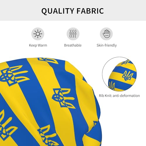 Ukrainian Flag Children Hip Hop Knitted Hat Kids Elastic Leisure Knit Cap Warm Sleep Beanies Black3