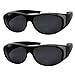 grinderPUNCH Polarized Sunglasses Wear Over Prescription Glasses (2 pcs) Large, Black