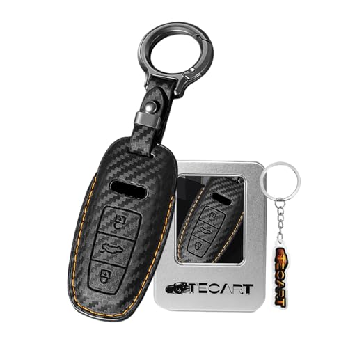 Coque de clé Audi cuir orange pour éviter les rayures de boîtier A6 Q7