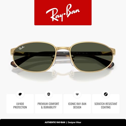 Ray-Ban RB3777 001/31 59MM Gold/Green Oval Sunglasses for Men for Women by Ray-Ban - Image 3