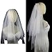 Shurhome Double Layer White Short Veil for Bride Soft Fabri Fashion Headpiece for Wedding Photography and Parties Women Veil