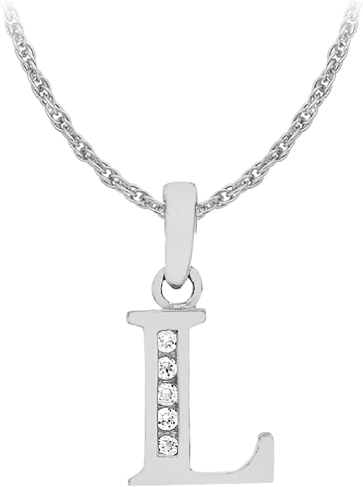 Ciondolo In Zirconia Cubica Iniziale C In Oro Solido 9 Carati