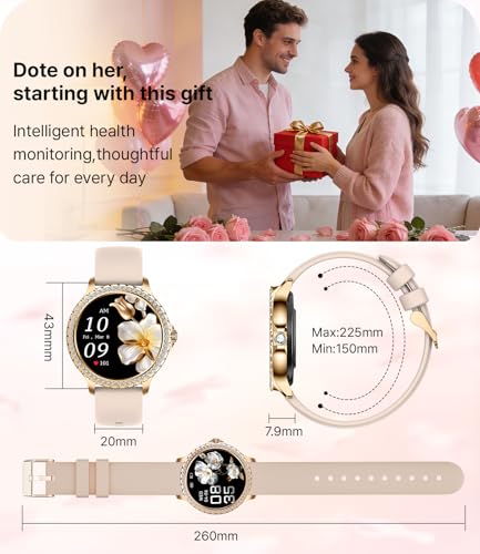 LIGE Smart Watches for Women,1.32" HD Fitness Tracker Watch with Answer/Make Call,AI Voice Control,Heart Rate/Calories/SpO2 Monitor 100+ Sport Modes Ladies Smartwatch for Android iOS 2 Straps Gold