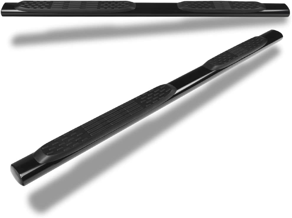7422444481468 Compatible with 2009-2018 Dodge Ram 1500/2019-2024 Classic Quad (Extended) Cab 5" Oval Black Steel Side Step Nerf Bars