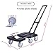 MNSSRN Faltbare Teleskop-Trolley, Handhabung Multifunktionsauto Schwerer Hand-LKW, Haushalt Anhänger, klappbaren tragbaren Pull Cargo-Rod-Auto,Blau,4 inch Wheels