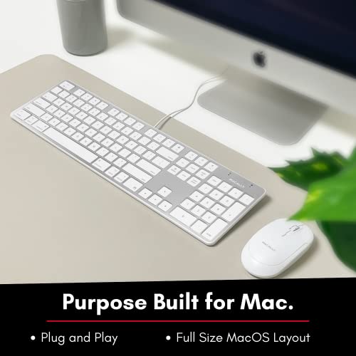 Macally Ultra-Slim Usb Wired Keyboard With Number Keypad For Apple Mac Pro, Macbook Pro/Air, Imac, Mac Mini, Laptop Computers, Windows Desktop Pc Laptops, Silver (Slimkeyproa) #TOP1