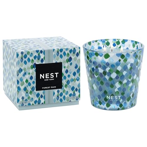 NEST New York Scented Decorative 3-Wick Candle, Forest Rain - 21.2 oz