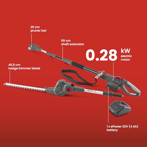 Mountfield MMT 20 Li Multi-Tool, 55cm Telescopic Shaft, 20cm Pruner (150W), 25.5cm Hedge Trimmer (200W), 20V (4Ah) Battery, Battery and Charger Included - Image 6