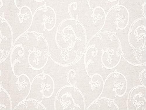 The Yard - Tela transparente floral marfil de 110 pulgadas de ancho, tela de lino de mesa