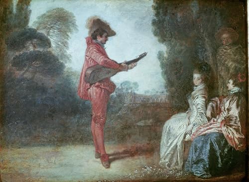 Arte de pared vintage de El hechicero de Watteau para renovar la decoración de dormitorios