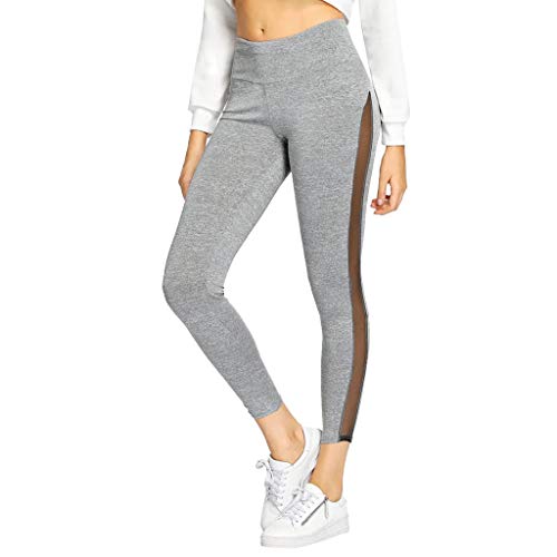 Xmiral Leggins Donna Neri Push Up,Ragazza Maglia Eleganti Leggins Yoga Fitness Spandex Palestra Sportivi Calzedonia Pantaloni Sexy Tuta Donna Abbigliamento XS Grigio