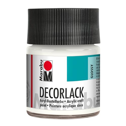 Marabu Decorlack 50ml Bastelfarbe Ganzjährig Ideal für Kreative Projekte Hochwertige Lackfarbe Weiß