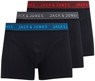 JACK & JONES Jacwaistband Trunks 3 Pack Noos Bokserki Mężczyźni