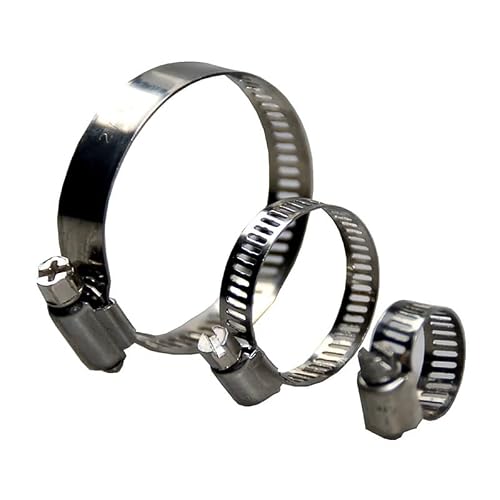 AARTERZZA 10pcs Stainless Steel Adjustable Drive Hose Clamp Fuel Line Worm Size Clip Hoop Hose Clamp(19-29mm)