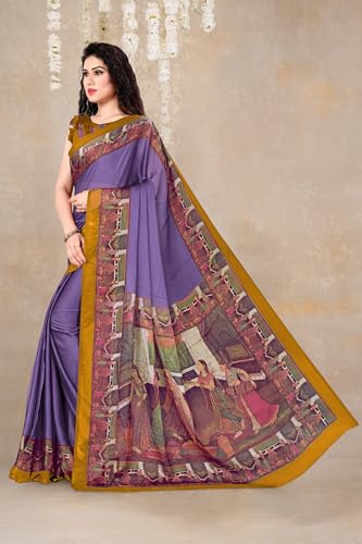 Image of MIRCHI FASHION Saree for Woman Chiffon Kalamkari Design | Professional Office Wear Lightweight Sari for All-Day Comfort with Blouse (Available in 15 Colors)