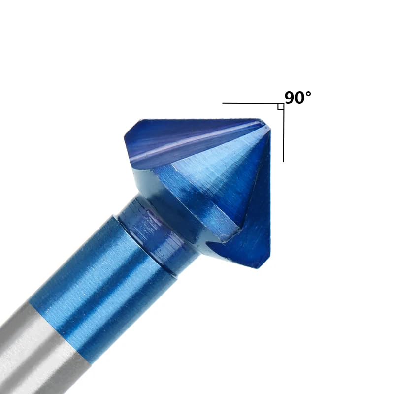 Cortador De Chaflán De 3 Flautas, Broca CNC 90D HSS, Cortador De Agujeros De Metal Y Madera Con Revestimiento Nano Azul, Broca Avellanadora,50,0 Mm