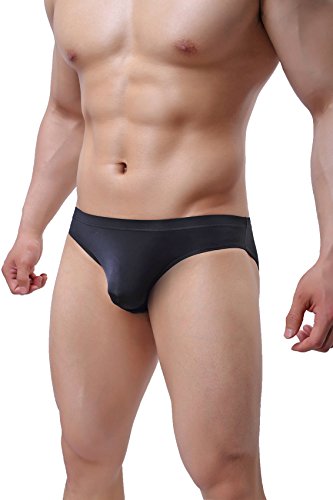 NEIKU Men's Underwear Thong Ice Silk Bikini Briefs G-String T-Back Undies3
